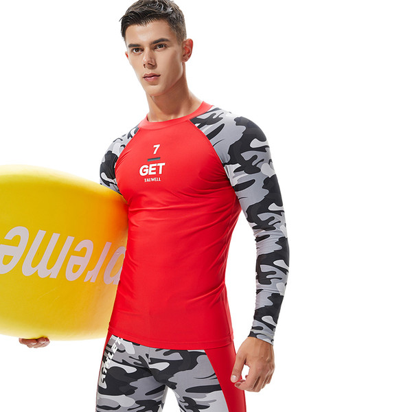 New 2018 Camouflage Men's Shirt long sleeve Fitness tops t-shirt boys singlets Surfing Sport GYM Running Clothes Tee Sweatshirt