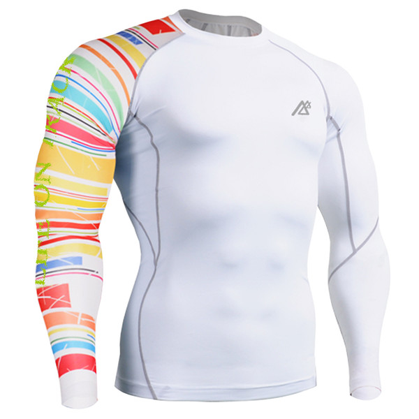 2017 Water sports T Shirts Man White Surfing Men Athletic Sports long Sleeve Tops Quick Drying breathable size s-4xl