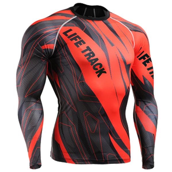 2018 spring sport t shirt men full printing surf shirts red blue green long sleeve sports clothes sublimation clothes