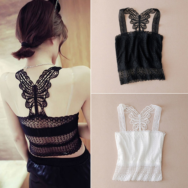 Sexy Women Water Sports Bodycon Strappless Hollow Butterfly Lace Camisole Surfing Beach T-Shirts Slim Tank Tops