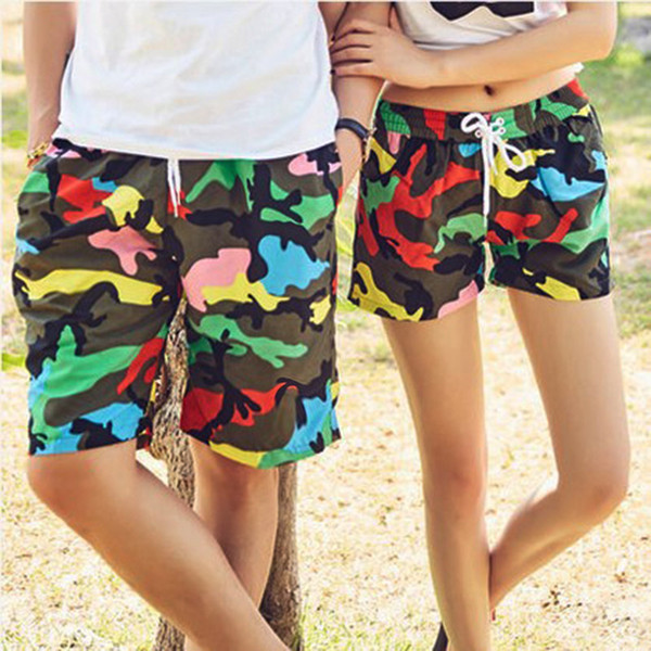 Couple Board Shorts Swimwear Quick Dry Camouflage Swimsuits Sports Beach Surf Short Women Lovers Swim Beach Shorts Men Trunks