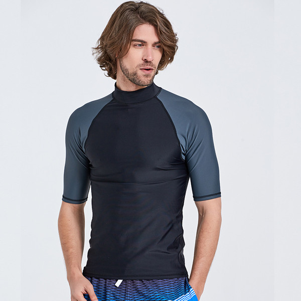 Sbart Diving Skin Suit Surfing T-skirt Anti UV Swimwear Men Short Sleeve Summer UPF 50+ wind Surf Rash guard Sun Protect