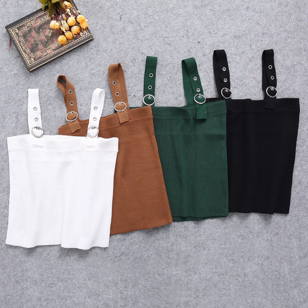 Sexy WomenSurfing Beach T-Shirts Summer Plain Camisole Knitted Sling Tie-wrap Buckle Water Sports Slim Tank Tops