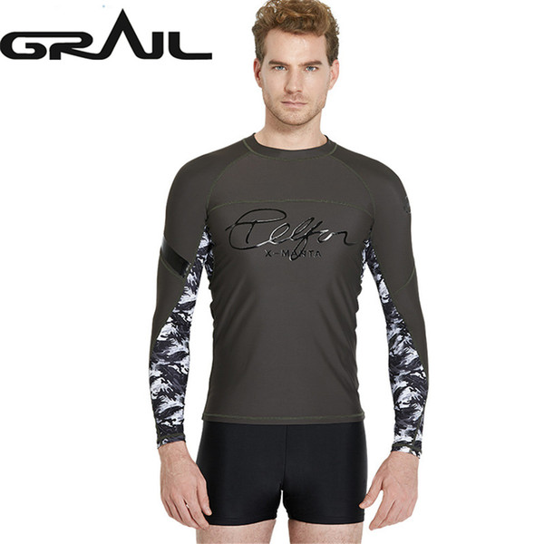 Men Long sleeved Rashguard Surf Swimwear Prevent Jellyfish Quick drying Rash Guard anti UV Beach Diving UV T shirt LS-18626