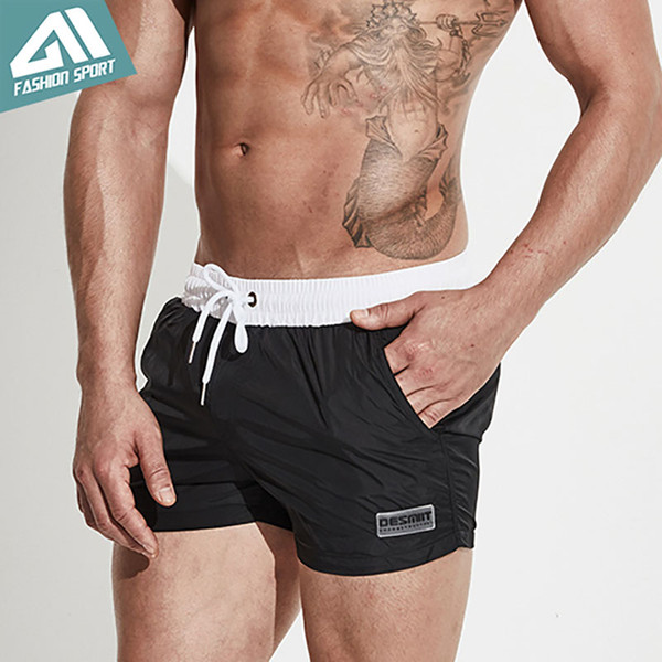 Desmiit Men's Swimming Shorts Summer Beach Boardshorts Men Running Workout Shorts Fast Dry Surfing Lining Liner Sport Short DT68