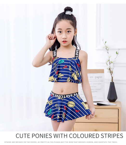 The new girl swimsuit divides the body lovely child flat Angle swimsuit in the big boy baby Korean version princess skirt type swimsuit.