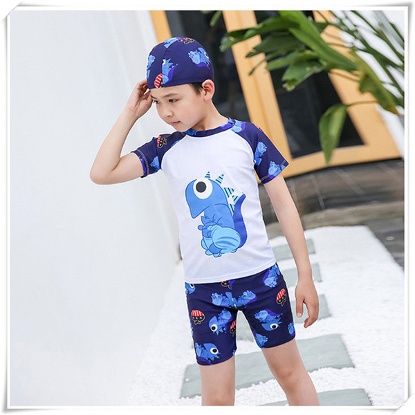 Swimming Suit Outdoors Summer Children Boy New Designer Cartoon Dinosaur Pattern Swimsuit Swimwear For children Bathing