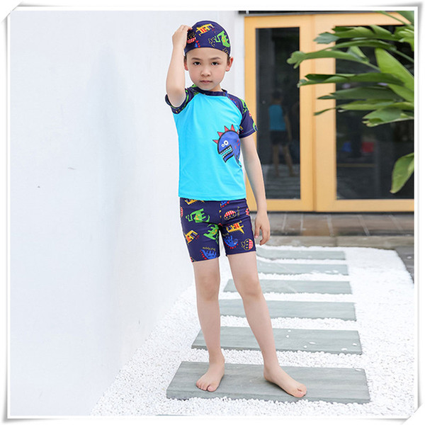 Swimming Suit Outdoors Summer Children Boy New Designer Cartoon Dinosaur Pattern Swimsuit Swimwear For children Bathing Suits