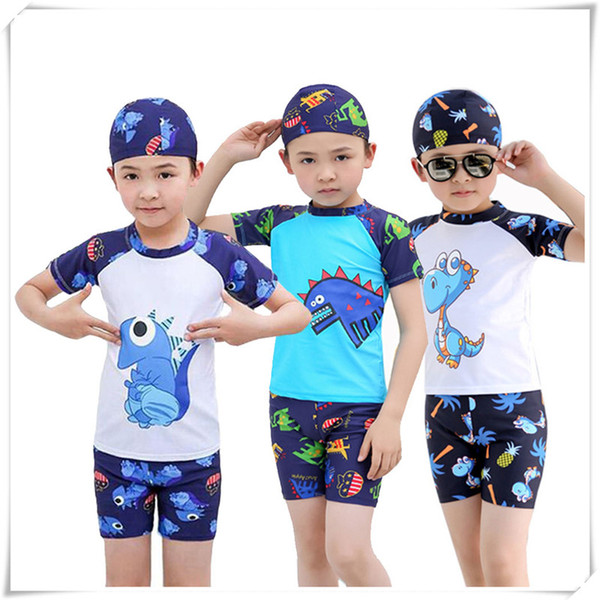 Swimming Suit Outdoors Summer Children Boy Designer Cartoon Dinosaur Pattern Swimsuit Swimwear For Children Bathing Suits