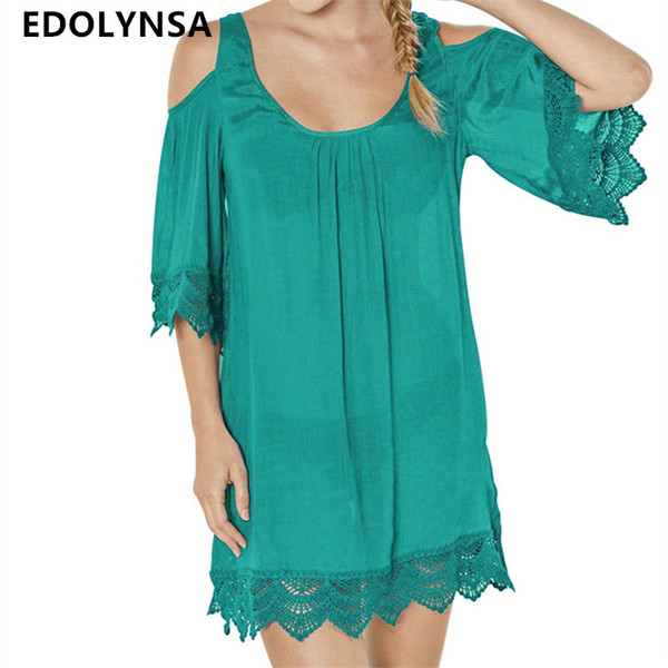 2019 Tunics for Beach Women Swimsuit Cover up Woman Swimwear Beach Cover up Beachwear Pareo Beach Dress Saida de Praia