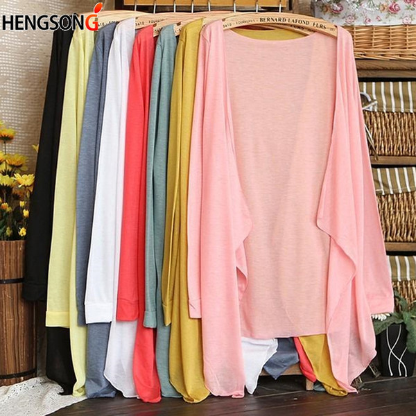 Summer Beach Clothes Long Thin Cover Up Women Swimwear 14 Candy Colors Sundress Female Long Sleeve Sun Protection