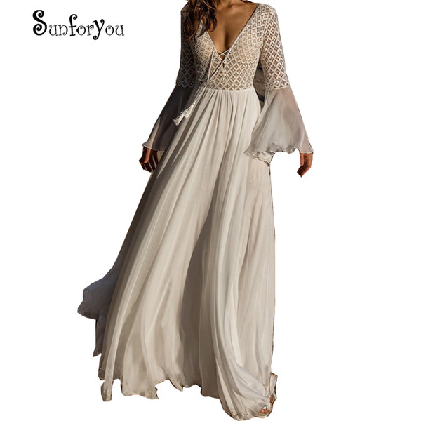 New Honeymoon Beach dress Lace Chiffon Long Beach Cover up Robe de Plage Sarong Swimsuit cover up Bathing suit Cover ups