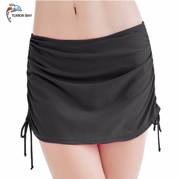 2017 Summer Beachshort bursts of wrinkles tethers tight swim skirts and bats skirts with briefs beach skirt