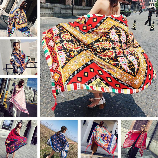 2018 Hot 95x180cm Twill cotton Pareo Beach Cover-Ups Women Large Beach Dress Bikini Bathing Swimwear Cover Up Sarong Wrap