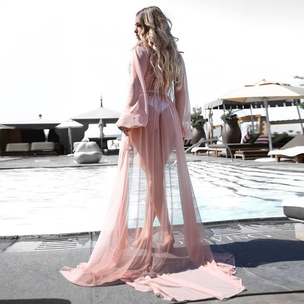 M/L Size Beach Outings Cover up Chiffon Robe Plage Candy Color Kaftan Dress Pareos For Women Beach Tunic Sarong