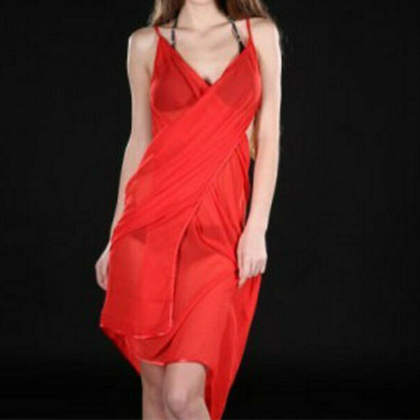 2019 One Piece Sexy Women Summer Bathing Suit Bikini Cover Up Beach Dress Sarong Wrap Swimwear See-through Soft Holiday