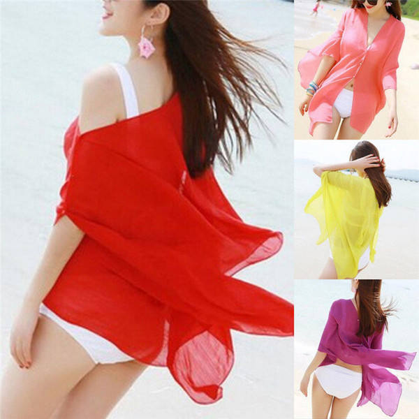 Bikini Beach dress Cover Up Bikinis Lady Shirt Swimsuit Sexy women New Swimwear Women Summer