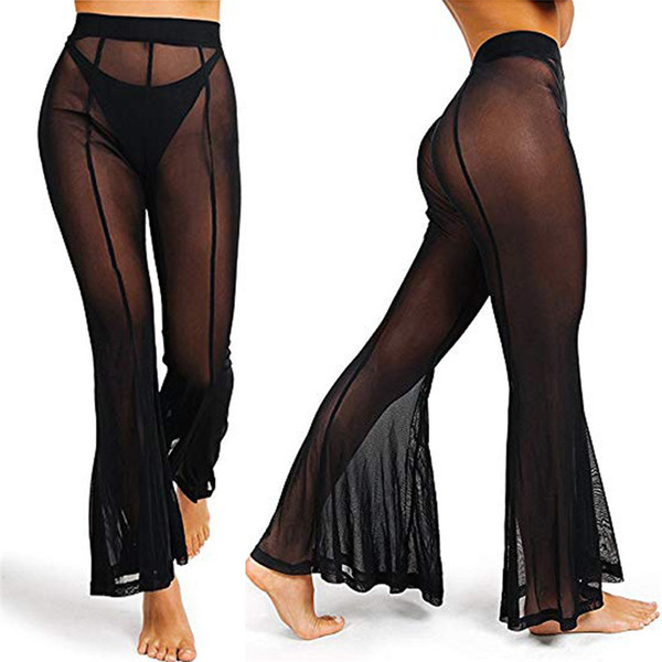 Women Sexy Transparent Beachwear Mesh Sheer Bikini Cover Up Swimwear Bathing Pants Trousers Hot Sale Bikini Cover up