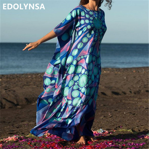 2019 Summer Women Beachwear Bath Dress Swim Wear Bathing Suit Cover Up Bikini Wrap Beach Woman Cotton Tunic Caftan Sarong