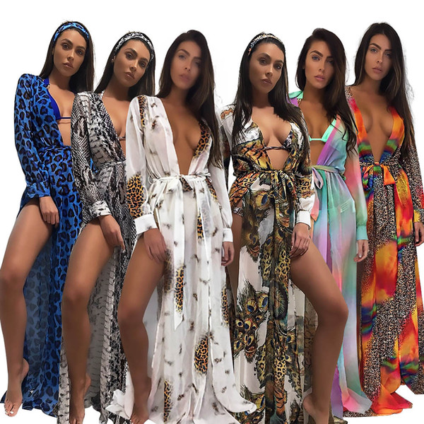 Summer Women's Clothing Pareo Tunic Beach Pareos For 2019 Cover Up Swim Suit Women Mat Ladies Smock Dresses Female Leopard