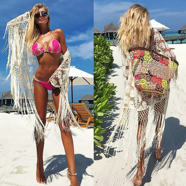 2019 New Beach Blouse Ladies Europe And The United States Fashion Tassel Bikini Swimsuit Sunscreen Swimsuit Shawl
