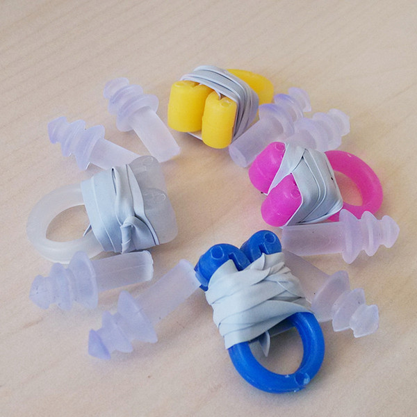 Underwater Nose Clip and Earplug Kit for Swimming Silicone Soft and Comfortable Ear plugs Nose clips set Water sports goods OPP bag