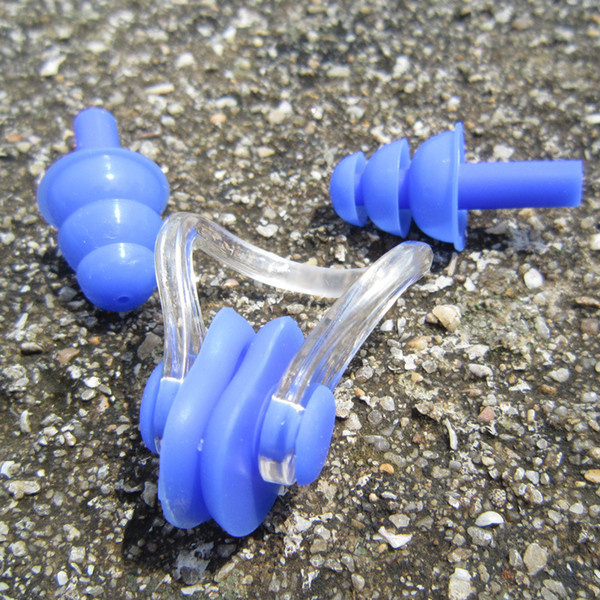 Silica gel earplugs set Swimming waterproof Underwater Nose Clip and Earplug Kit Ear plugs and Nose clips set Water sports goods X-106