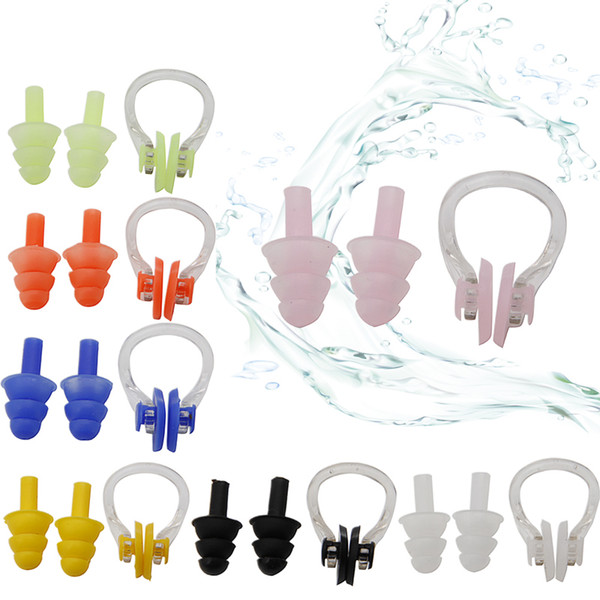 1Set Waterproof Soft Silicone Swimming Set Soft Nose Clip + Ear Plug Earplug Tool