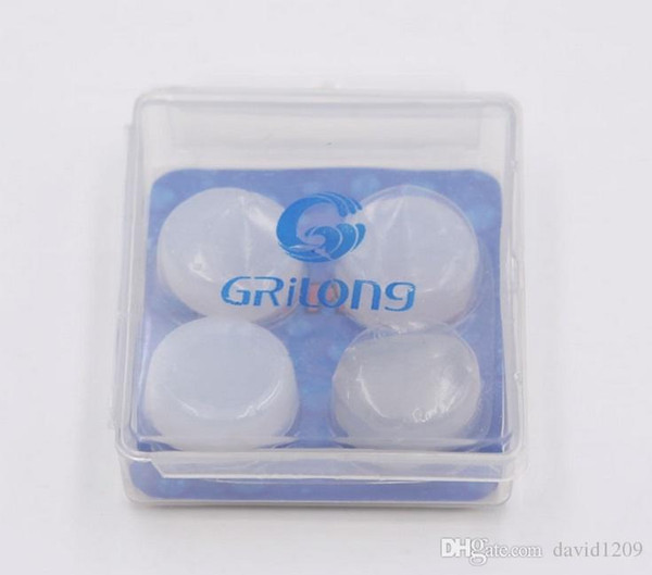 Free shipping Silica gel earplugs set Swimming waterproof professional supplies apple bullet In-ear kneading transparent earplugs