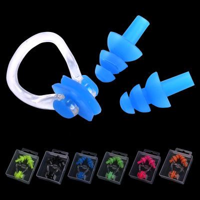 New Arrive High Quality swim earplug pool Soft Silicone waterproof nose clip 7 colors Swim earbuds Surf Swimming earplug