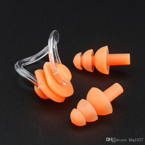 Wholesale Soft Silicone Swim Waterproof Earplug Nose Clip Swim Earbuds Surf Swimming Earplugs With Box Free Shipping