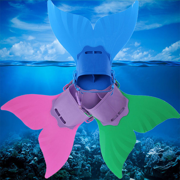 3 Colors Adjustable Mermaid Swim Fin Diving Monofin Swimming Foot Flipper Mono Fin Fish Tail Swim Training Kids Gift CCA11674 200pcs