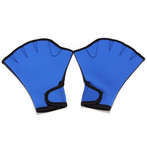 Hot 1 pair Swim Gloves Glove Swim swimming aid Blue S