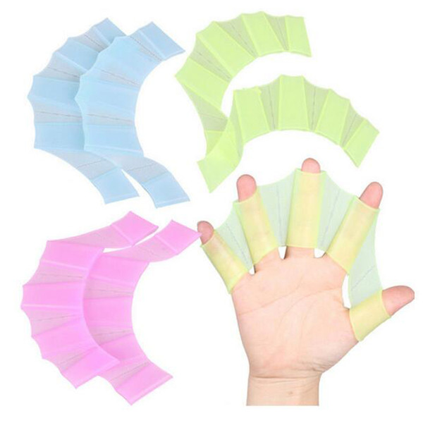 1pair =2pcs Adult Child Silicone Diving Swim Pool Professional Training Swimming Half finger Hand Fins Flippers Webbed Gloves