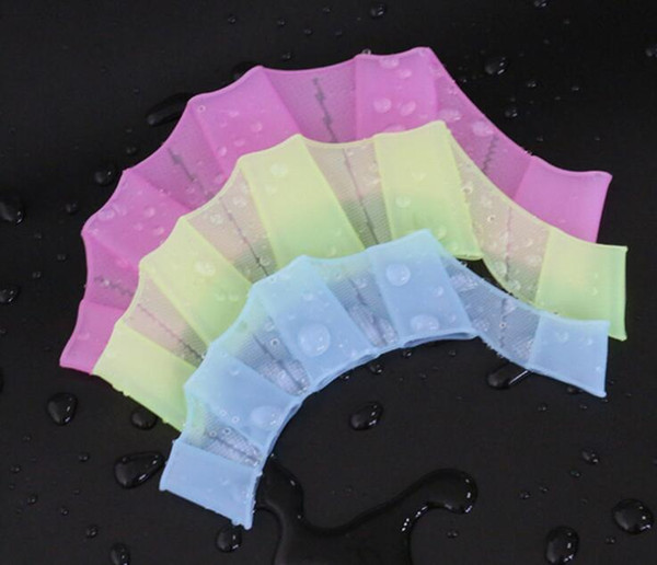 Soft Silicone Swimming Fins Flippers Frog Hand Swim Web Webbed Glove Multi Size Training Paddle Dive Useful