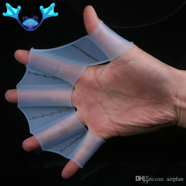 2017 New Women Men Kids Silicone Material Swim Gear Fins Hand Web Watersport Training Diving Gloves Webbed Gloves for Swimming