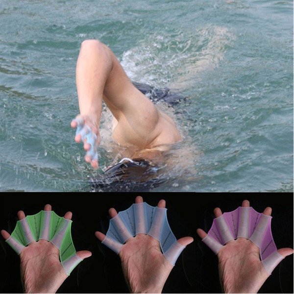 (3 Size) Webbed Gloves Flippers Silicone Material Palm Swimming training Fins for Hands, sailor Diving Webbed Palm Flying Fish