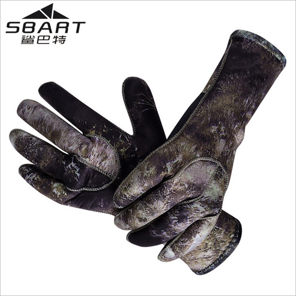 SBART 3mm Neoprene snorkeling gloves Camouflage thick warm Sunscreen Quick-dry for Fishing Swimming Snorkeling Diving Gloves
