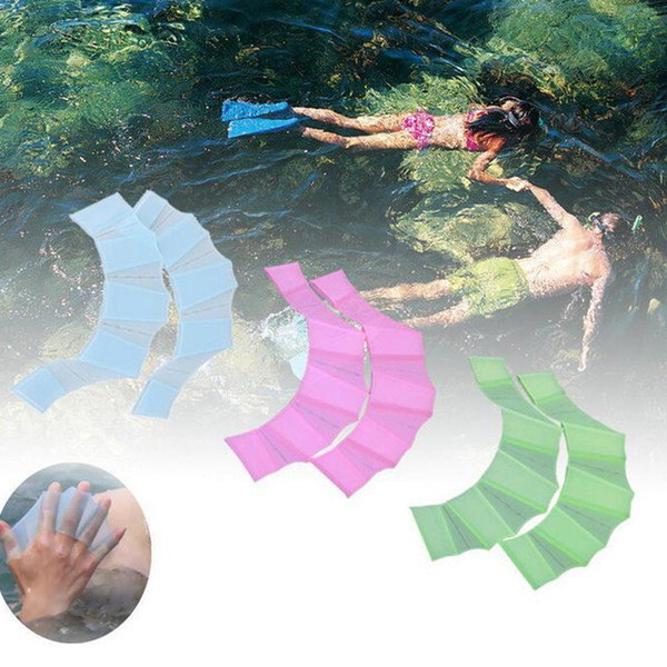 2018 New Adult Child Silicone Diving Swim Pool Professional Training Swimming Half finger Hand Fins Flippers Webbed Gloves