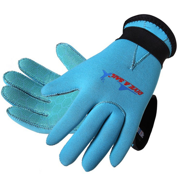 2018 Wholesale new product Blue Pink Ocean 3mm neoprene diving gloves palm protection of children boys and girls