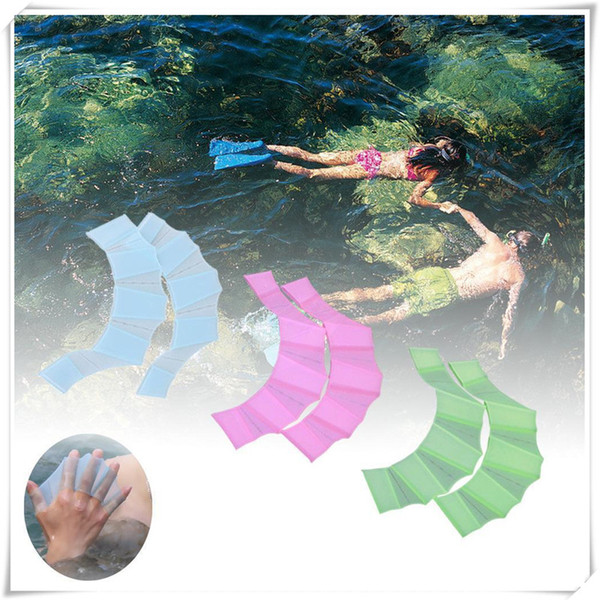 Water Sports Silicone Swim Gear Fins Hand Web Flippers Silicone Training 1 Pair Gloves Women Men Kids Webbed Gloves For Swimming