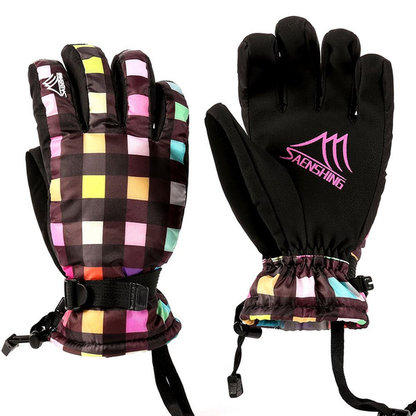 SAENSHING Ski Gloves Women Snowboard Gloves Snowmobile Motorcycle Riding Winter Windproof Waterproof Skiing Female Snow Gloves