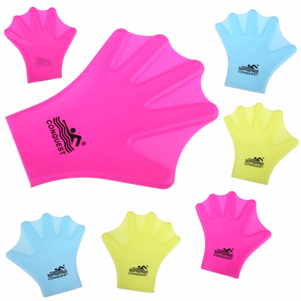 Unisex Swimming Webbed Gloves Silicone Hand Paddles Training Gloves Full Finger Swim Glove Suitable for Adults Kids