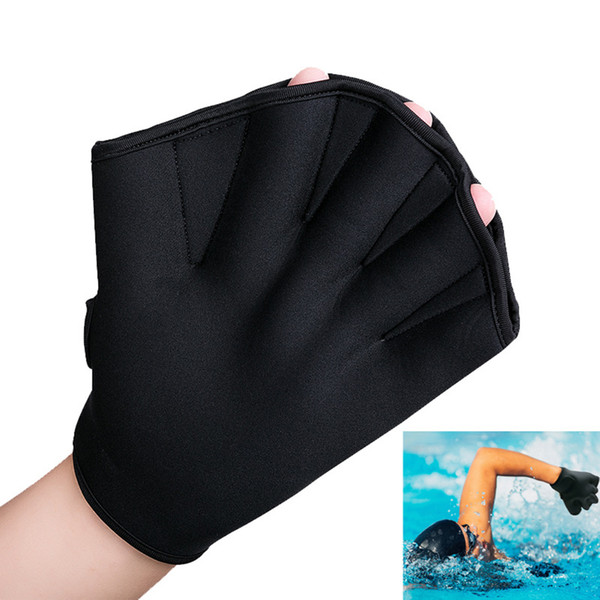 1 Pair Swimming Gloves Aquatic Fitness Water Resistance Aqua Fit Paddle Training Fingerless Gloves for Swimming Accessories