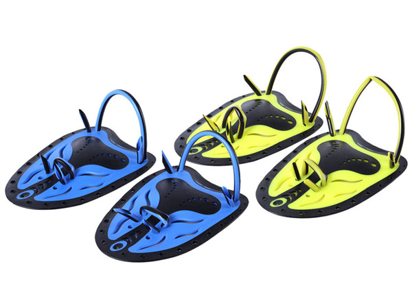 1 Pair Unisex Swimming Fins Webbed Hand Training Pool Adjustable TPR PP Paddles Fins silicone straps Comfortable