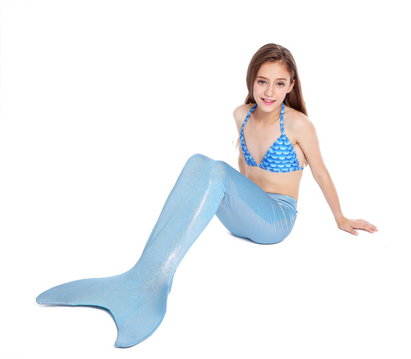 kids mermaid tail with mono fin for swimming scale and shinny