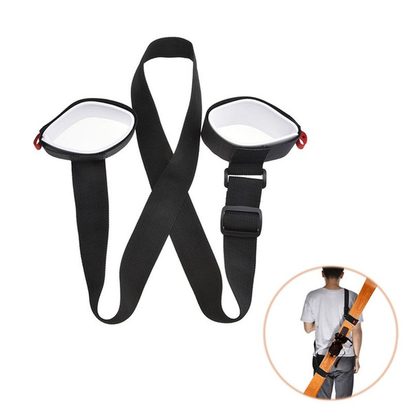 Adjustable Ski Snowboard Easy Backpack Ski Pole Shoulder Hand Carrier Lash Handle Dual Board Strap Bag Black