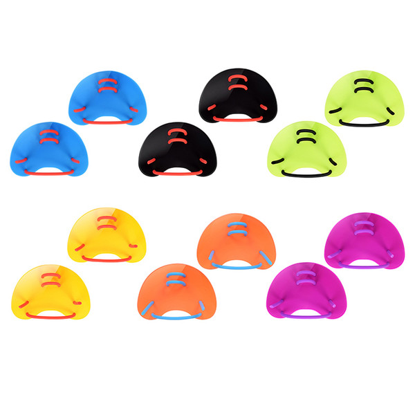 2Pcs Swimming Paddles Silicone Diving Hand Paddle Webbed Gloves Adjustable PP Web Gloves Diving Training Hand Fin