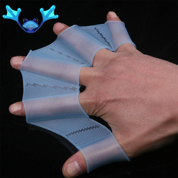 1 Pair Swim Gear Fins Hand Web Flippers Silicone Training Gloves Women Men Kids Webbed Gloves