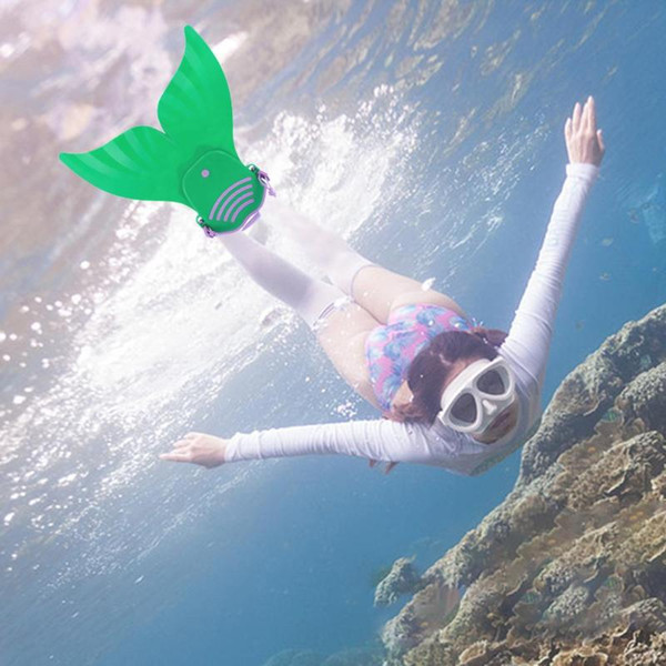 Children Outdoor Swimming Fin Foot Flippers Mermaid Tail Diving Monofin for Kids Water Sports Training Learning Small Size